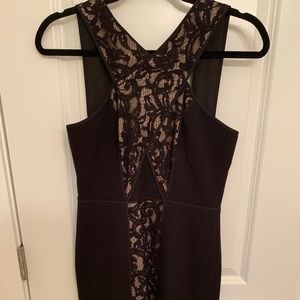BCBG MaxAzria Size 6 Black & Nude Lace Dress